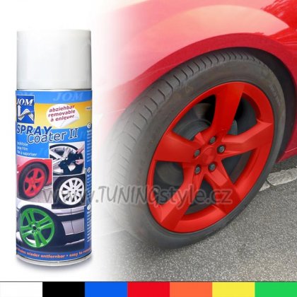 Barva na kola -Spray Coater II - folie ve spreji - JOM - červená