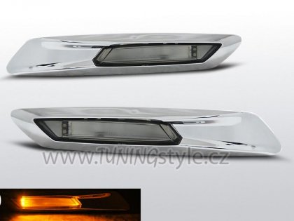 Blinkry boční LED BMW F10/F11 stříbrné/kouřové