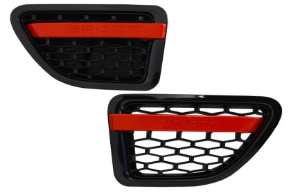 Boční mřížky Land Rover Range Rover Sport (06-09) Autobiography black/red