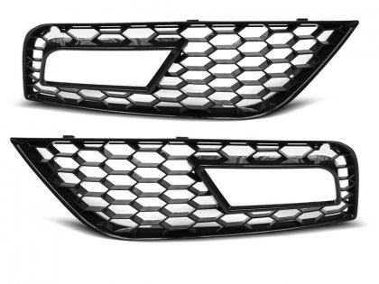 Boční mřížky nárazníku pro mlhovky AUDI A4 B8 RS style 11-15 černé lesklé