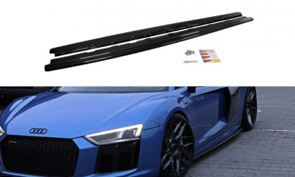 Boční prahy AUDI R8 II 2015- černý lesklý plast