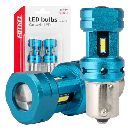 CANBUS LED žárovky 1156 BA15S P21W R10W R5W 4SMD 1860 White 12V 24V AMIO-04252