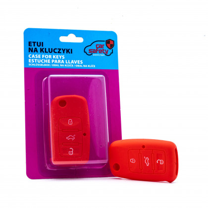 EPKC03 RED CAR KEY COVER VOLKSWAGEN SKODA SEAT