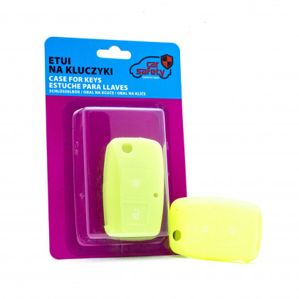 EPKC70 NEON GREEN CAR KEY COVER SEAT SKODA VOLKSWAGEN
