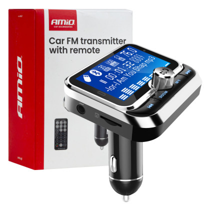 FM transmitter 2×USB-A 12/24V AMiO-04657