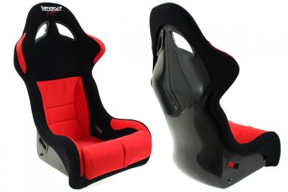 Fotel Sportowy Bimarco Futura Welur Black/Red FIA