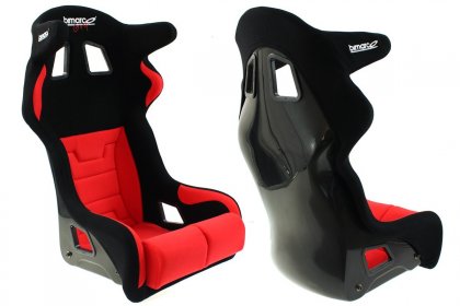 Fotel Sportowy Bimarco Grip Welur Black/Red HANS FIA