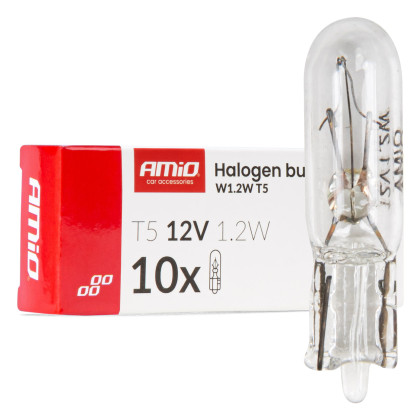 Halogenová žárovka T5 12V 1.2W W2x4.6d white 10 ks AMiO-04412