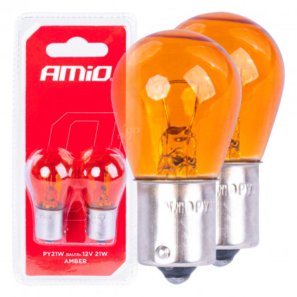 Halogenové žárovky PY21W BAU15S 12V AMBER 2ks blister