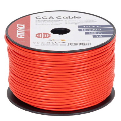 Jednožilový reproduktorový vodič CCA 1x1 mm2 100 m 5 A 12/230 V AMIO-04451