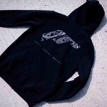 JR Unisex Zip Hoodie Logo Black Size M