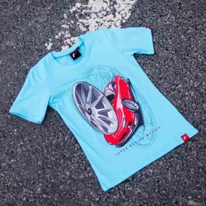 JR Women's T-Shirt JR-11 Car Turquoise Size S