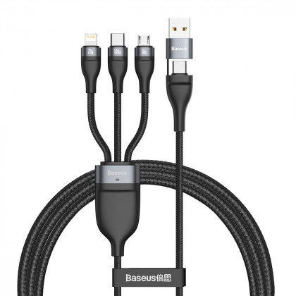 Kabel USB 3v1 Baseus Flash Serie, černý