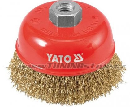 Kartáč drátěný čelní M14 x 100 mm mosaz