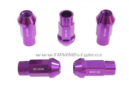 Kolové racing matice (štefty) JBR 50mm M12 x1.25 PURPLE