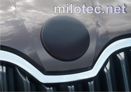 Kryt emblému ABS-černá met.-přední - Škoda Octavia/Superb/Roomster/Fabia/Yeti