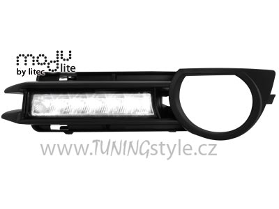 LED denní světla 12LED chrom s mřížkou pro mlhovky AUDI A3 8P 03-08