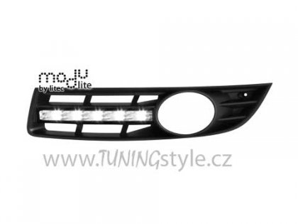 LED denní světla chrom 20 LED RL s mřížkou xenon mlhovky VW Passat 3C 05-11