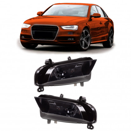 LED mlhová světla čirá přední AUDI A4 B8 (8K) Facelift 2011-2015 - kouřová