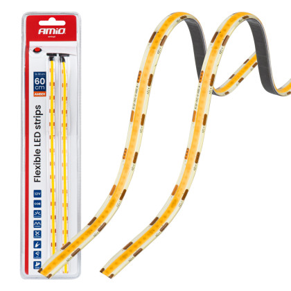 LED pásky COB do auta amber 2x30 cm 12 V AMIO-04572