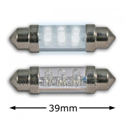 LED žárovka Sufit bílá 39mm 6 LED