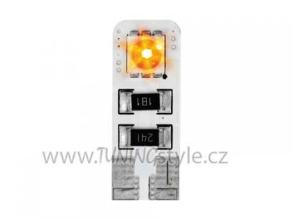 LED žárovka T10 směrovka 2 SMD LED oranžová