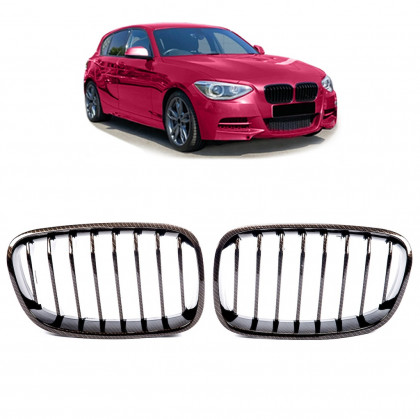 Maska - ledvinky BMW 1 (F20, F21) 2011-2015 - carbon look lesklé