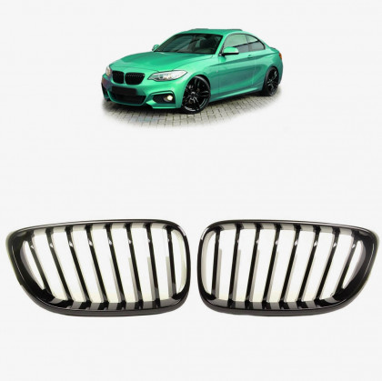 Maska - ledvinky BMW 2 (F22) Coupe (F23) Cabrio 2013-2021 - černé lesklé