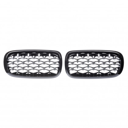 Maska - ledvinky BMW X5 (F15, F85) X6 (F16, F86) 2013-2018 - Diamond - chrom / černé lesklé