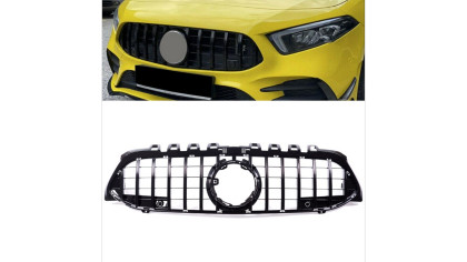 Maska pro Mercedes-Benz A W177 2018-2023 GT style, bez kamery - černá lesklá