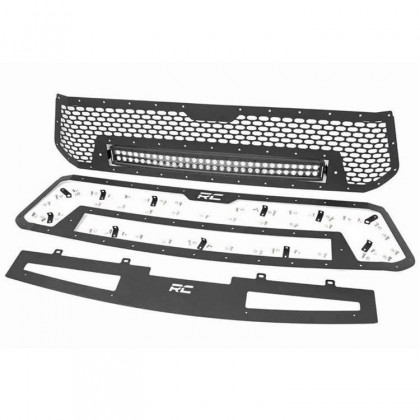 Mesh grille with 30" LED light bar dual row Black Series Rough Country