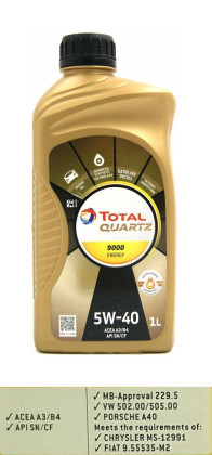 Motorový olej TOTAL 5W-40 QUARTZ 9000 ENERGY 1L
