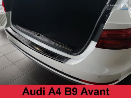 Nerezová ochranná lišta zadního nárazníku Audi A4 B9 Avant žebrovaná grafitová 2015-