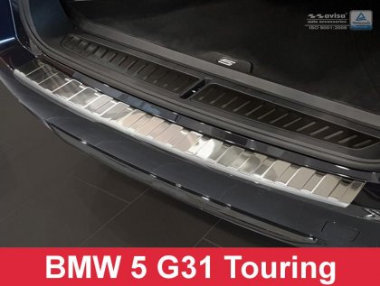 Nerezová ochranná lišta zadního nárazníku BMW 5 G31 TOURING 2017-