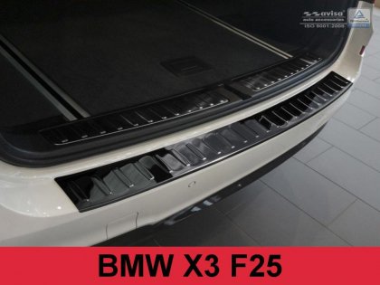 Nerezová ochranná lišta zadního nárazníku BMW X3/F25 X-line grafitová žebrovaná 2014-2017
