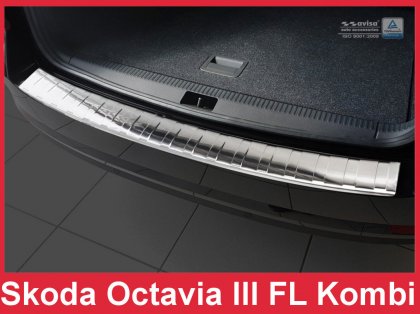 Nerezová ochranná lišta zadního nárazníku Škoda Octavia III FL Kombi chromová