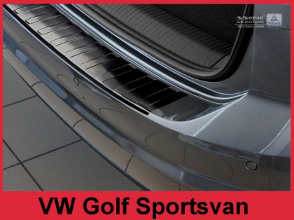Nerezová ochranná lišta zadního nárazníku VW Golf Sportsvan 14- grafitová