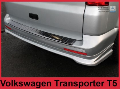 Nerezová ochranná lišta zadního nárazníku VW Transporter T5 černá