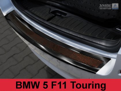 Ochranná lišta zadního nárazníku BMW 5 F11 Touring (kombi) 10-17 Carbon grafitový(červeno-černý)