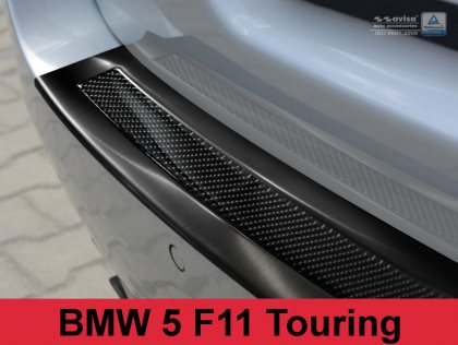 Ochranná lišta zadního nárazníku BMW 5 F11 Touring (kombi) 10-17 Nerez/Carbon (černý)