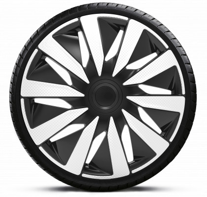 Ozdobné kryty kol, poklice 13" LAZIO CARBON SILVER BLACK 4ks