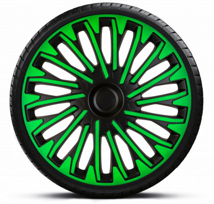 Ozdobné kryty kol, poklice 13" SOHO GREEN BLACK 4ks