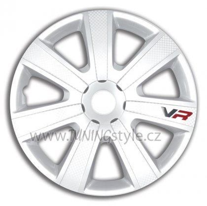 Ozdobné kryty kol, poklice 13&quot; 4racing VR CARBON WHITE 4ks