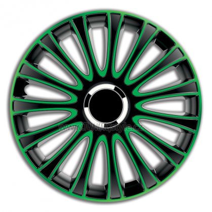 Ozdobné kryty kol, poklice 13&quot; ARGO LE MANS PRO GREEN/BLACK 4ks