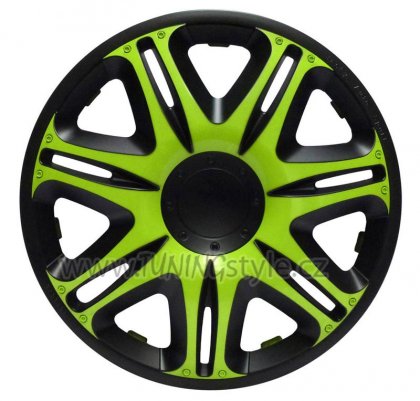 Ozdobné kryty kol, poklice 13&quot; NASCAR GREEN BLACK