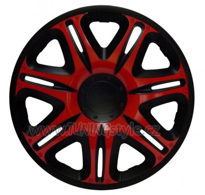 Ozdobné kryty kol, poklice 13&quot; NASCAR RED BLACK