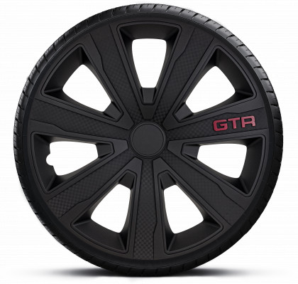 Ozdobné kryty kol, poklice 14" GTR CARBON BLACK 4ks