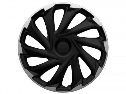 Ozdobné kryty kol, poklice 14" MISANO SILVER BLACK 4ks