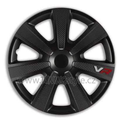 Ozdobné kryty kol, poklice 14&quot; 4racing VR CARBON BLACK 4ks