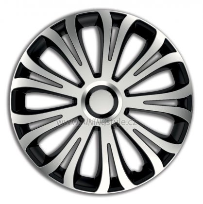 Ozdobné kryty kol, poklice 16&quot; ARGO AVERA SILVER/BLACK 4ks